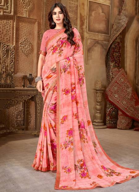 Pink Colour Ashika KALKI Fancy Printed Designer Casual Wear Saree Collection 5217